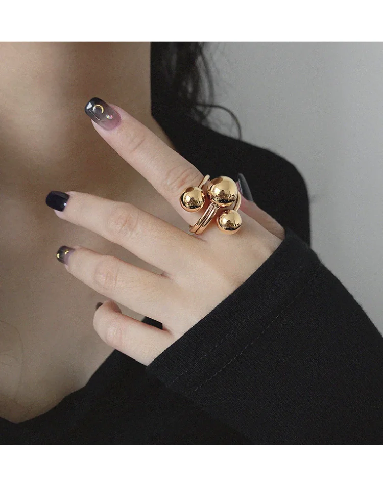 Brass Triple Ball Statement Ring Punk Gothic Designer Club Cocktail Party Gown Amazing Gift Trendy Top Jewelry
Brass Triple Ball Statement Ring Punk Gothic Designer Club Cocktail Party Gown Amazing Gift Trendy Top Jewelry