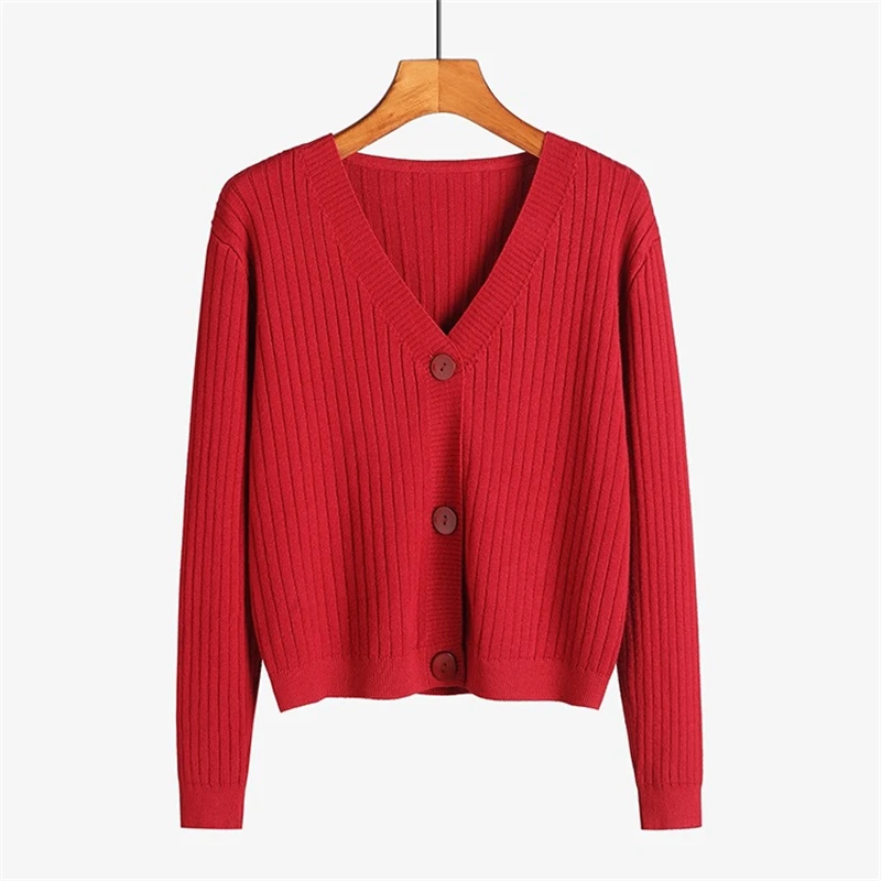 2021 Spring Autumn Fashion New V-Neck Long-Sleeved Knitted Cardigan Women's Loose Sweater Top Trend H077 
2021 Spring Autumn Fashion New V-Neck Long-Sleeved Knitted Cardigan Women's Loose Sweater Top Trend H077
