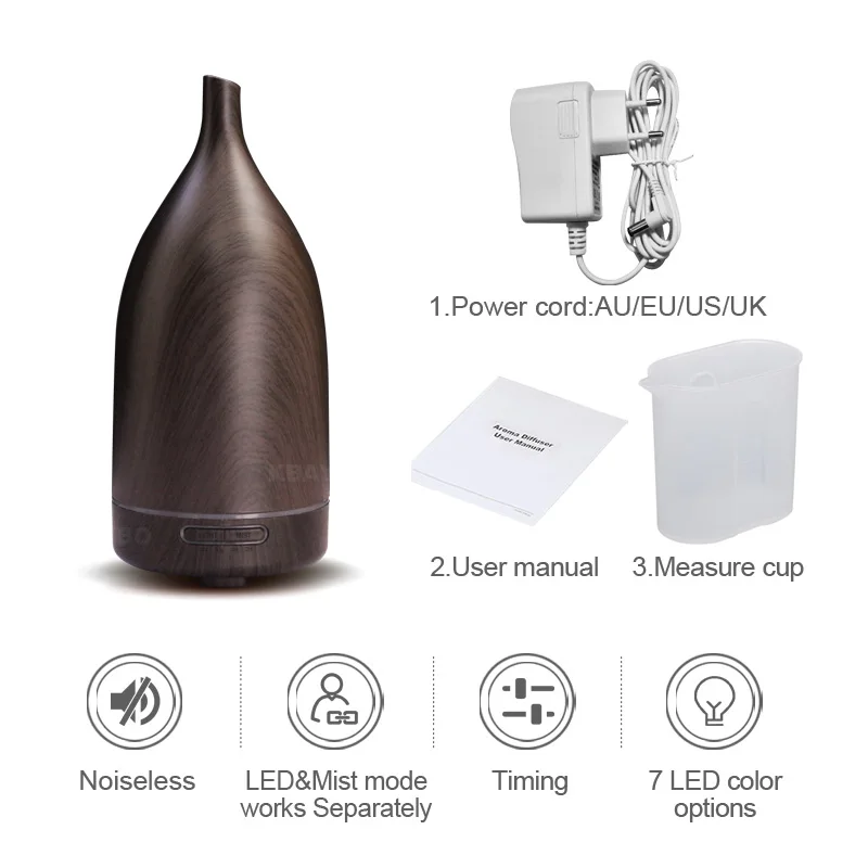 Aroma Essential Oil Diffuser Wood Grain Ultrasonic Cool Mist Humidifier Ultrasonic Air Aroma Humidifier With 7 Color Lights
Aroma Essential Oil Diffuser Wood Grain Ultrasonic Cool Mist Humidifier Ultrasonic Air Aroma Humidifier With 7 Color Lights