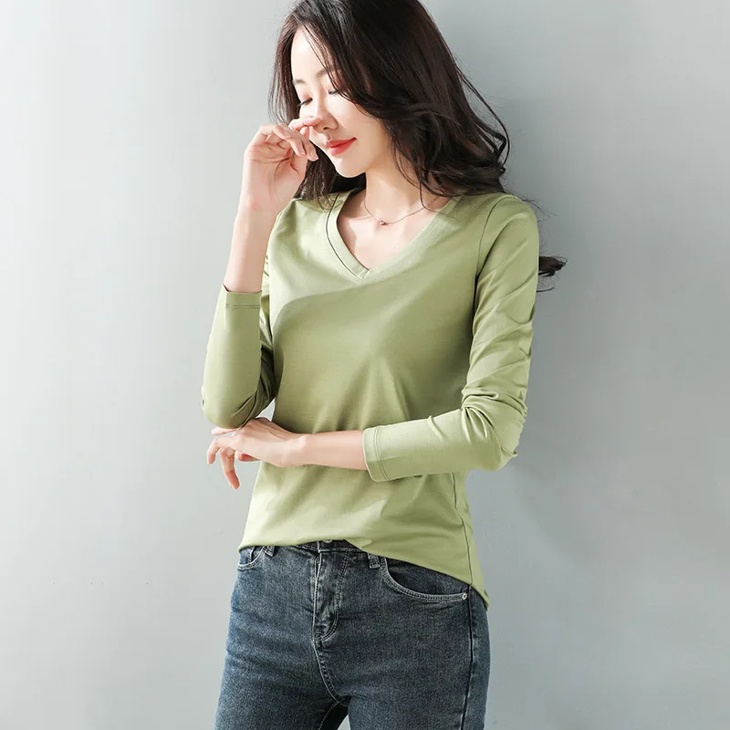 2021 Women Long Sleeve Casual Cotton Summer Female Casual V-Neck Tshirt Casual T-shirt Black White
2021 Women Long Sleeve Casual Cotton Summer Female Casual V-Neck Tshirt Casual T-shirt Black White