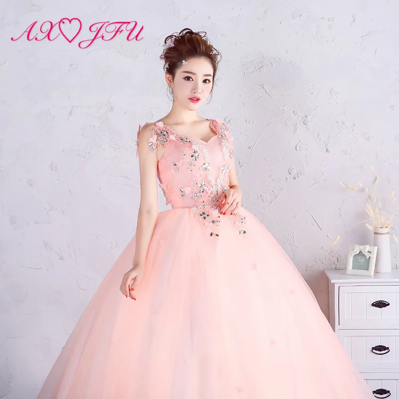 AXJFU luxury princess pink lace bride evening dress vintage sweet heart flower ball gown sleeveless blue lace evening dress
AXJFU luxury princess pink lace bride evening dress vintage sweet heart flower ball gown sleeveless blue lace evening dress