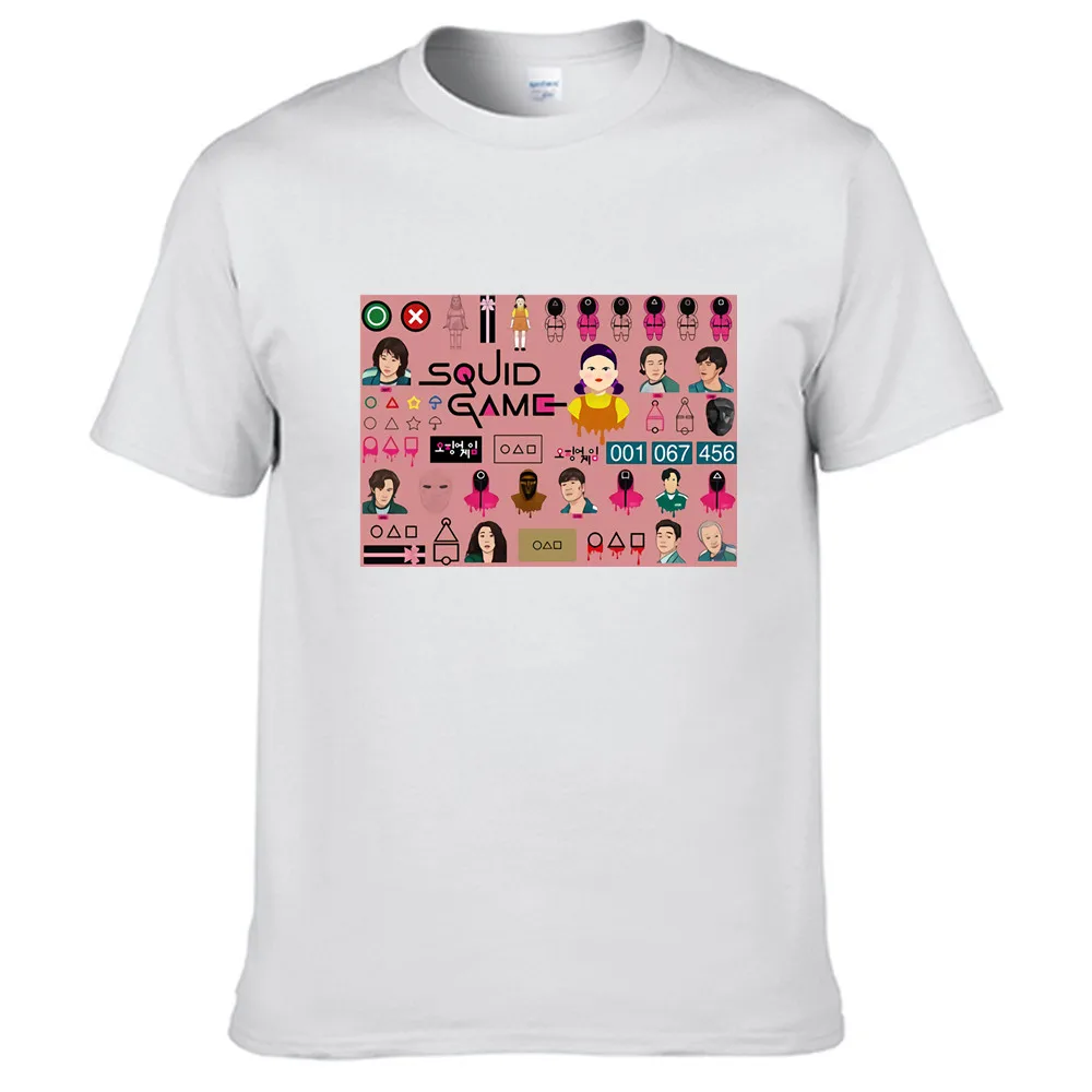 2021 Classic Popular Squid Game Cartoon Stickers T Shirt Clothes Popular Shirt Cotton Tees Short Sleeve Unique Unisex Tops
2021 Classic Popular Squid Game Cartoon Stickers T Shirt Clothes Popular Shirt Cotton Tees Short Sleeve Unique Unisex Tops