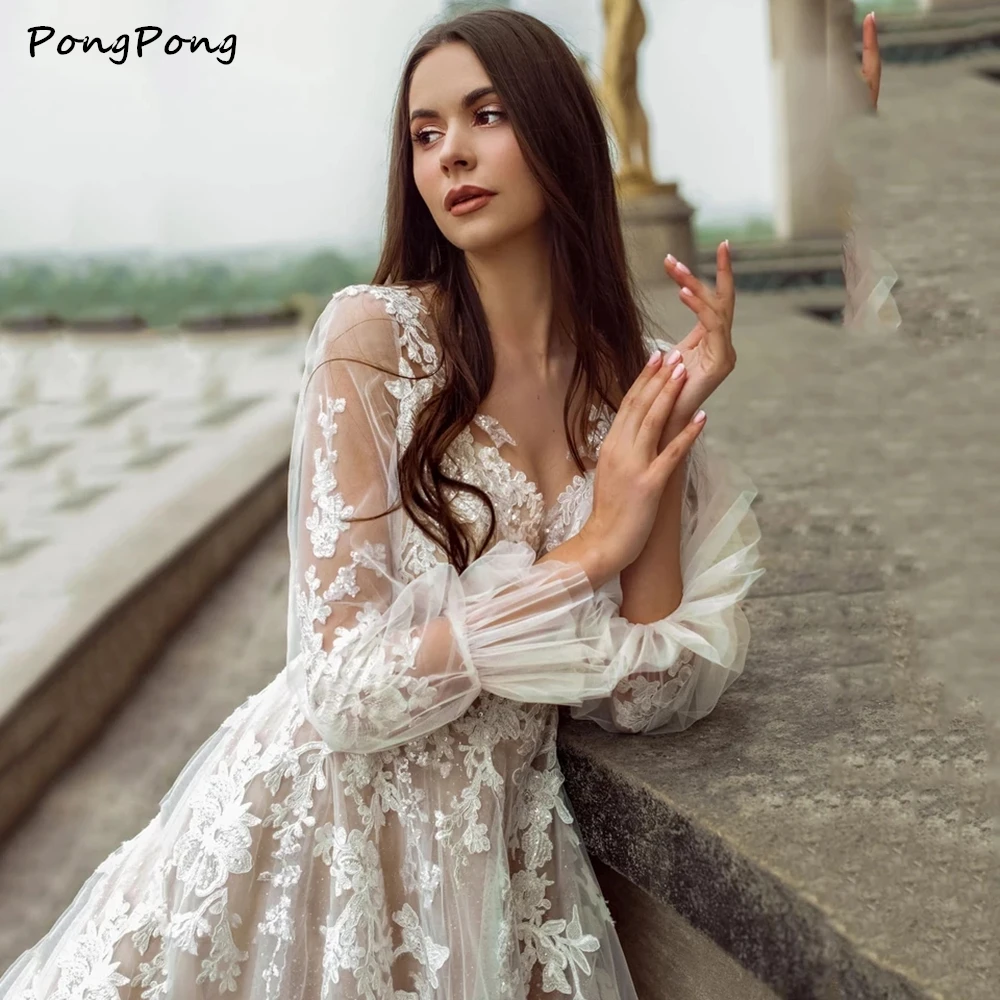 V-Neck Wedding Dresses 2021 Lace Appliques Full Flare Sleeves Buttons Back A-Line Floor- Length Organza For Custom Made Charming
V-Neck Wedding Dresses 2021 Lace Appliques Full Flare Sleeves Buttons Back A-Line Floor- Length Organza For Custom Made Charming