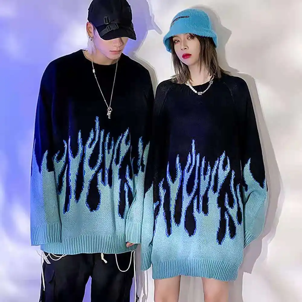 2021 Autumn Winter Print Knitted Sweater for Women Hip Hop Oversize Pullovers Fashion Loose Long Women Sweaters Streetwear 
2021 Autumn Winter Print Knitted Sweater for Women Hip Hop Oversize Pullovers Fashion Loose Long Women Sweaters Streetwear