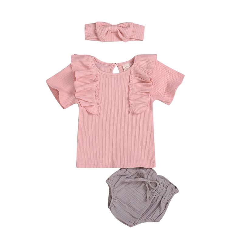 2019 Summer Newborn Baby Girl Clothes Ruffle Pink Top T-Shirt Shorts Briefs 3PCS Casual Set Outfit
2019 Summer Newborn Baby Girl Clothes Ruffle Pink Top T-Shirt Shorts Briefs 3PCS Casual Set Outfit