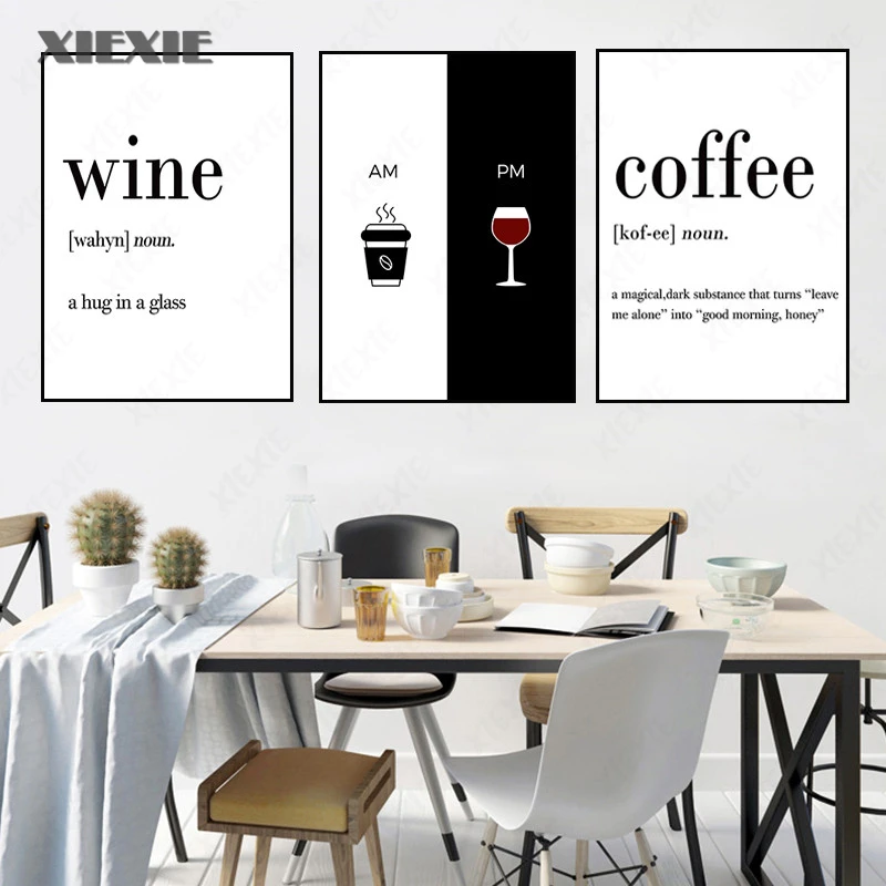 Wine Coffee Quote Wall Art Picture for Living Room Decoration Black White Kitchen Poster Canvas Painting Modern Art Wall Prints
Wine Coffee Quote Wall Art Picture for Living Room Decoration Black White Kitchen Poster Canvas Painting Modern Art Wall Prints