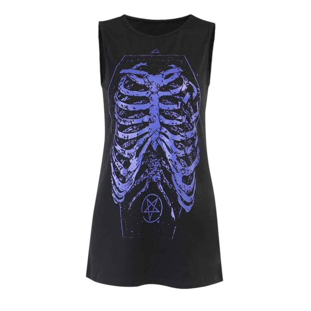 Grunge Skeleton Print Black Dress Harajuku Goth Sleeveless High Waist Mini Tank Dress Streetwear Punk Party Dress
Grunge Skeleton Print Black Dress Harajuku Goth Sleeveless High Waist Mini Tank Dress Streetwear Punk Party Dress