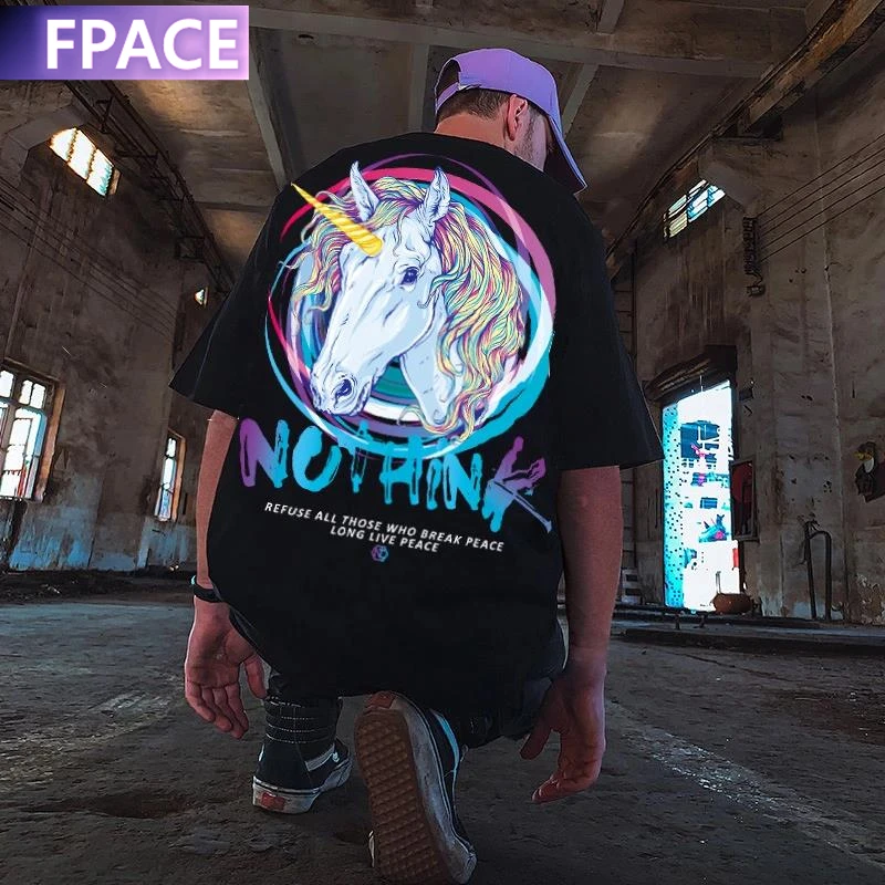 FPACE Summer Unicorn T-Shirt Male Funny Harajuku Tshirt Streetwear Men Fashion Japan Hip Hop Loose Half Sleeve Gothic T shirts
FPACE Summer Unicorn T-Shirt Male Funny Harajuku Tshirt Streetwear Men Fashion Japan Hip Hop Loose Half Sleeve Gothic T shirts