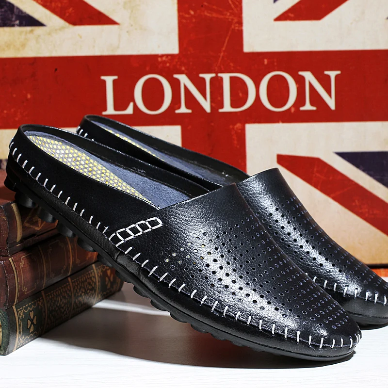 Solid Color Genuine Leather Breathable Hollow Out British Style Driving Shoes Trend Men Loafers Half Shoes Outdoor Slippers Men
Solid Color Genuine Leather Breathable Hollow Out British Style Driving Shoes Trend Men Loafers Half Shoes Outdoor Slippers Men