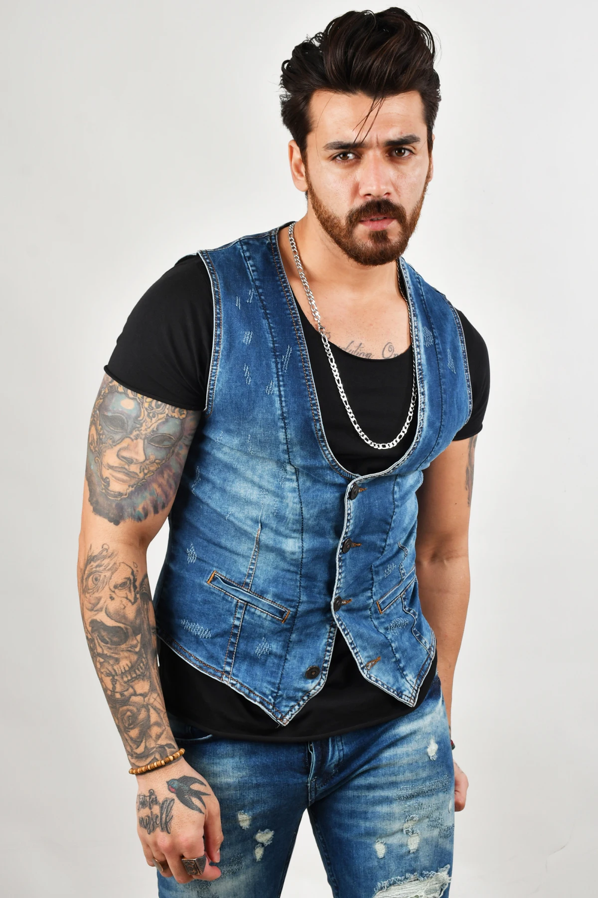 DeepSEA Men 'S Button Jeans Cepken Vest Slim Fit High Quality Casual Popular New Season 2100447
DeepSEA Men 'S Button Jeans Cepken Vest Slim Fit High Quality Casual Popular New Season 2100447
