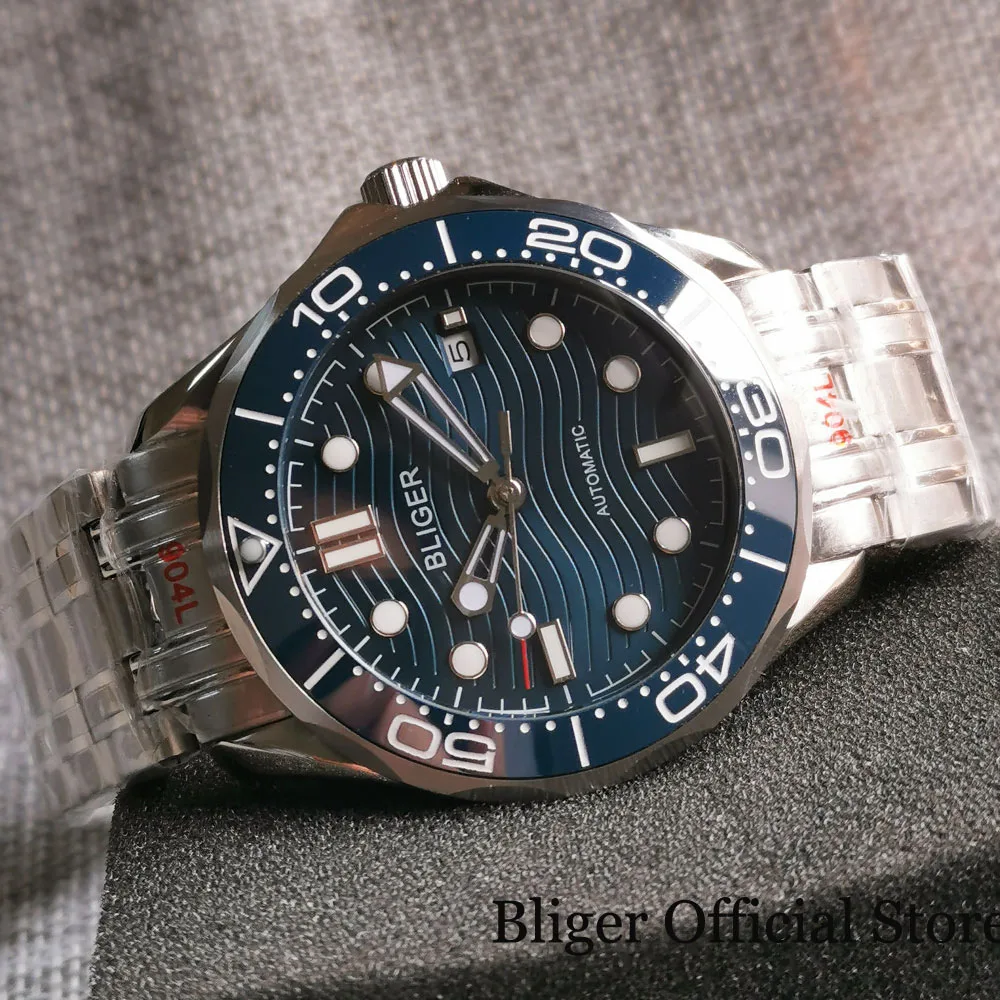 BLIGER Brand Blue Automatic Men Watch Sapphire Crystal 24 Jewels NH35A Movement Screwdown Crown Date Display Rotating Bezel
BLIGER Brand Blue Automatic Men Watch Sapphire Crystal 24 Jewels NH35A Movement Screwdown Crown Date Display Rotating Bezel