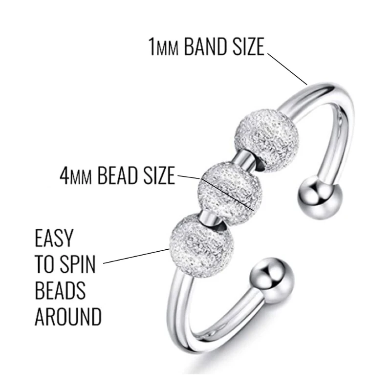 Spinning Fidget Peace Rings Spinner Open Rings for Anxiety Worry Rotatable Ring U2JF
Spinning Fidget Peace Rings Spinner Open Rings for Anxiety Worry Rotatable Ring U2JF