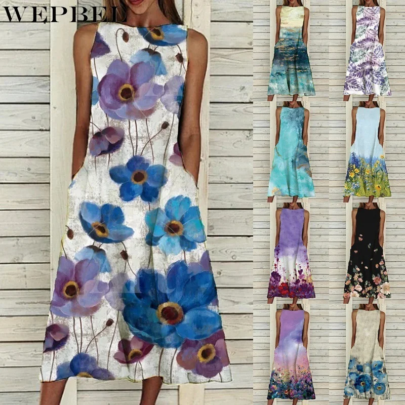 Новинка, модное женское элегантное платье WEPBEL трапециевидной формы без рукавов с принтом, Повседневные Вечерние платья с круглым вырезом, м...
Новинка, модное женское элегантное платье WEPBEL трапециевидной формы без рукавов с принтом, Повседневные Вечерние платья с круглым вырезом, м...