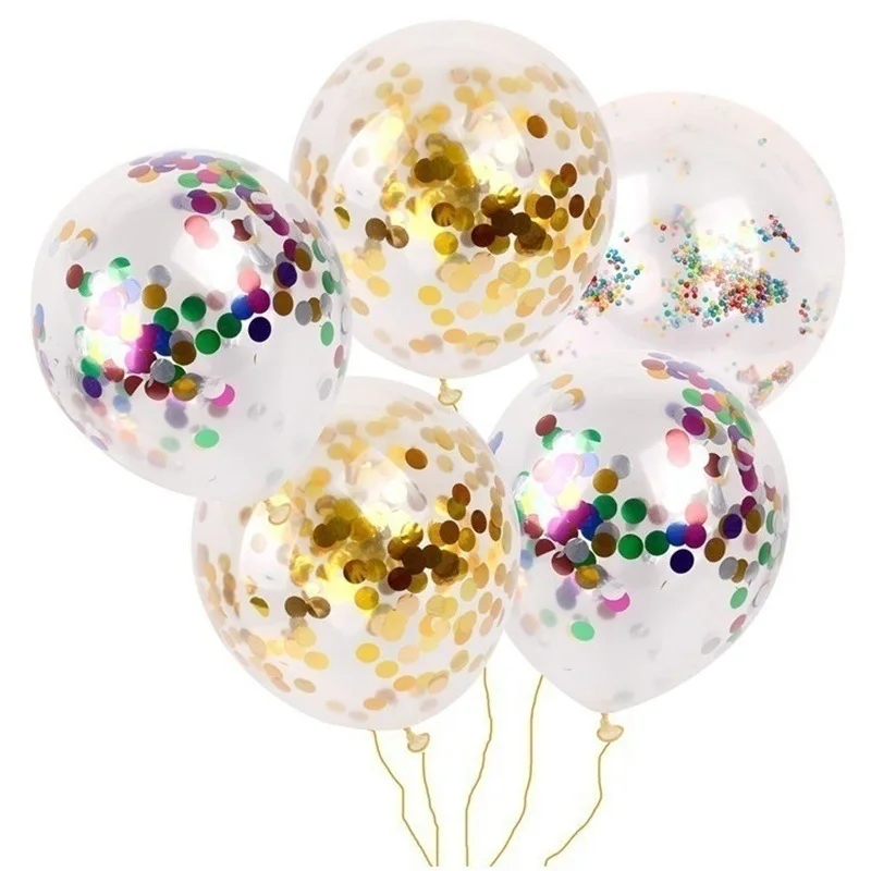 Фото 100 шт. шары с золотыми конфетти 12 дюймов латексные шарики для вечеринки Золотая