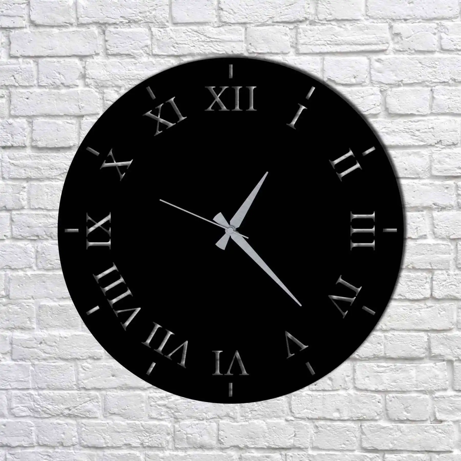 Metal Wall Art - Roman Number Minimal Metal Solid Wall Clock - Interior Decoration - Industrial Decor-50x50 cm 
Metal Wall Art - Roman Number Minimal Metal Solid Wall Clock - Interior Decoration - Industrial Decor-50x50 cm