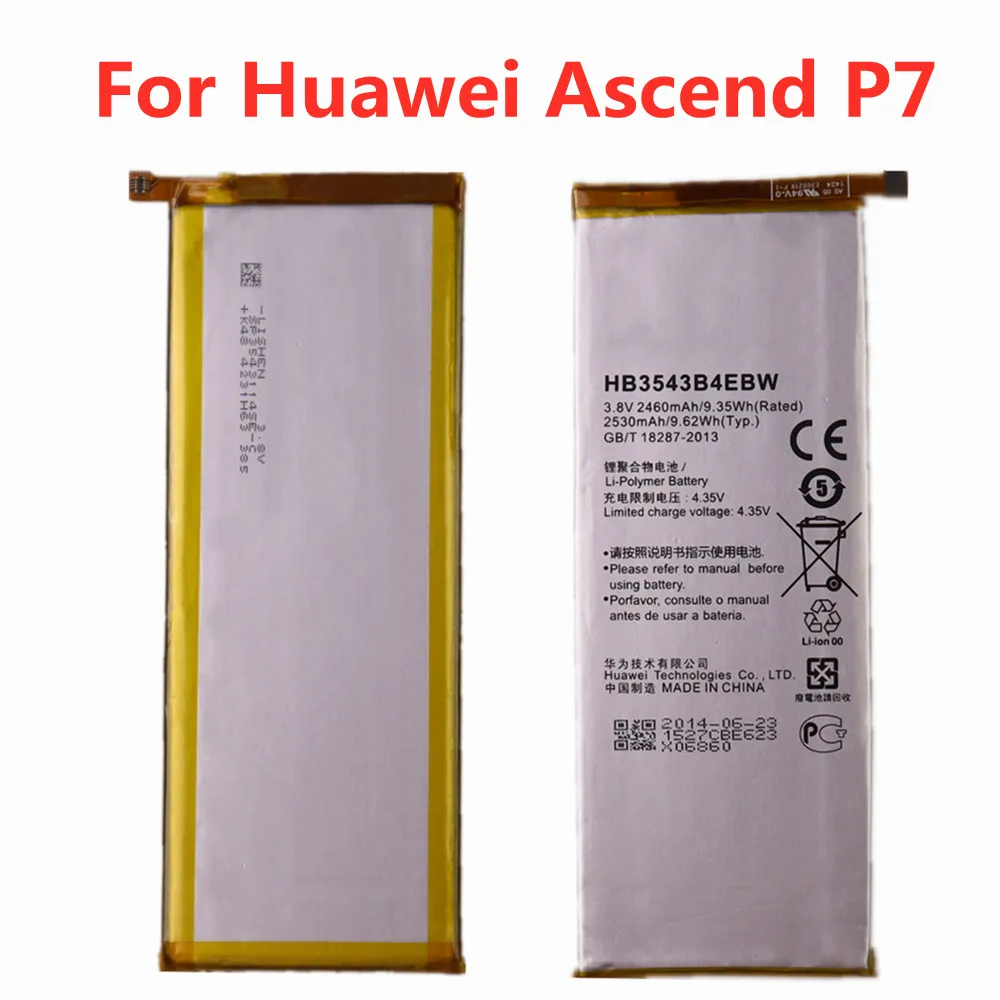 Аккумулятор 2460 мАч HB3543B4EBW для Huawei Ascend P7 P7-L07 L09 L00 L10 L05 L11 мобильный телефон Bateria
Аккумулятор 2460 мАч HB3543B4EBW для Huawei Ascend P7 P7-L07 L09 L00 L10 L05 L11 мобильный телефон Bateria