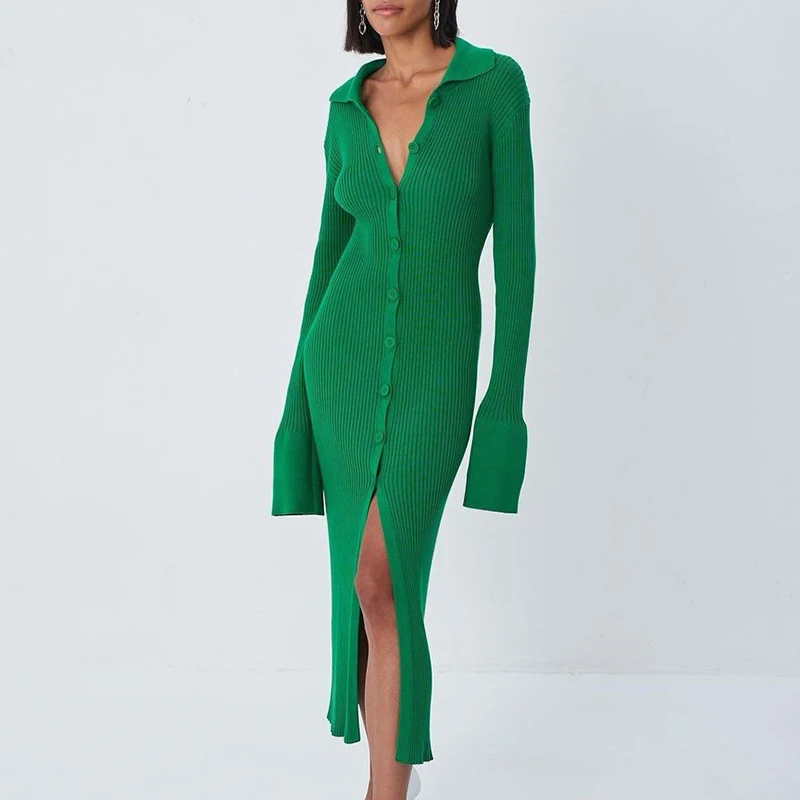 Women Bodycon Dress Autumn Winter Knitted Sweater Dress Sexy V Neck Midi Split Dresses Long Sleeve Party Dress Slim Robe Femme
Women Bodycon Dress Autumn Winter Knitted Sweater Dress Sexy V Neck Midi Split Dresses Long Sleeve Party Dress Slim Robe Femme