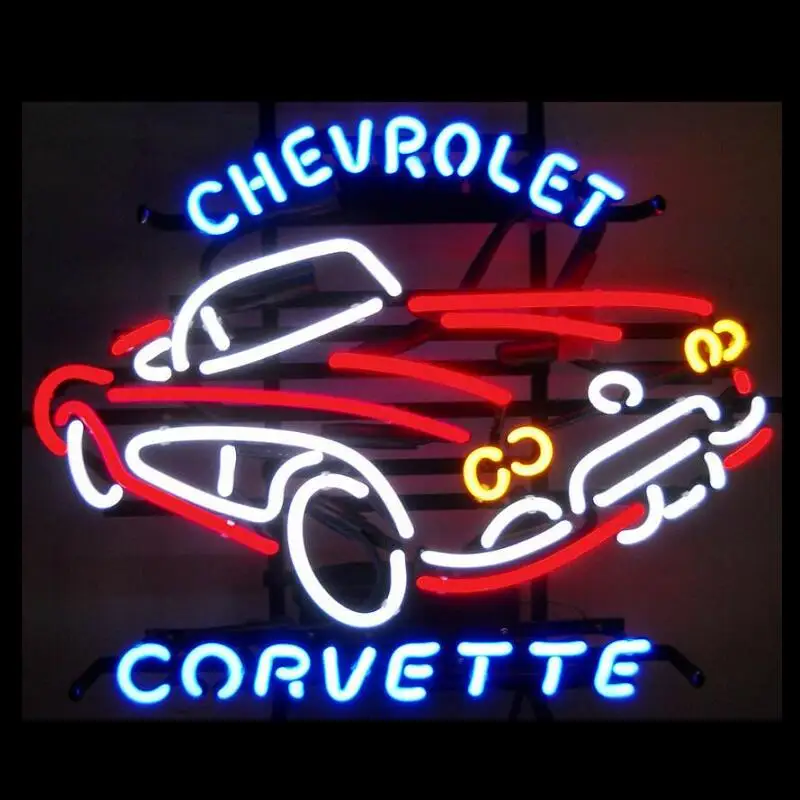 Стеклянная неоновая светосветильник Вывеска на заказ Chevrolet Corvette|Ртутные лампы| |