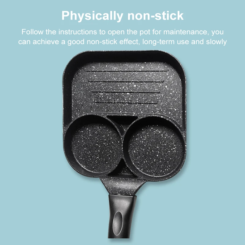 Fried Egg Pan Non-stick Pan with Wood Grain Household Handle 3-in-1 Fried Maifan Stone Four-hole Burger Breakfast Machine Steak
Fried Egg Pan Non-stick Pan with Wood Grain Household Handle 3-in-1 Fried Maifan Stone Four-hole Burger Breakfast Machine Steak