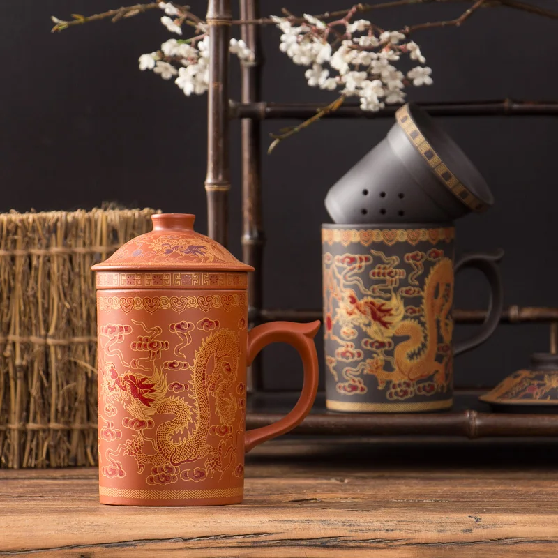 Chinese Purple Clay Magnolia Flower Bamboo Dragon Tea Cup Ceramic Pu'er Teacup Flower Tea Cup with Filter Drinkware Kitchen Tool
Chinese Purple Clay Magnolia Flower Bamboo Dragon Tea Cup Ceramic Pu'er Teacup Flower Tea Cup with Filter Drinkware Kitchen Tool