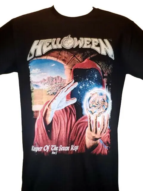 Helloween - Keeper Of The Seven Keys-новая черная футболка официальной группы Merch | Мужская одежда