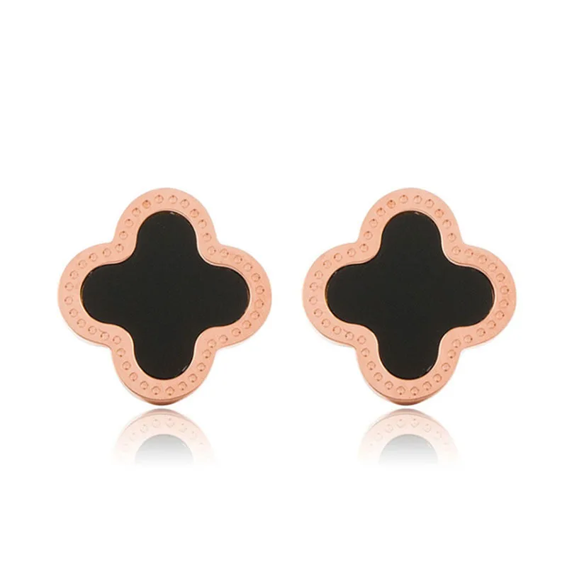 Titanium Steel Clover Stud Earrings Simple Women Mesh Red Black Shell Four-leaf Clover Earrings Accessories
Titanium Steel Clover Stud Earrings Simple Women Mesh Red Black Shell Four-leaf Clover Earrings Accessories