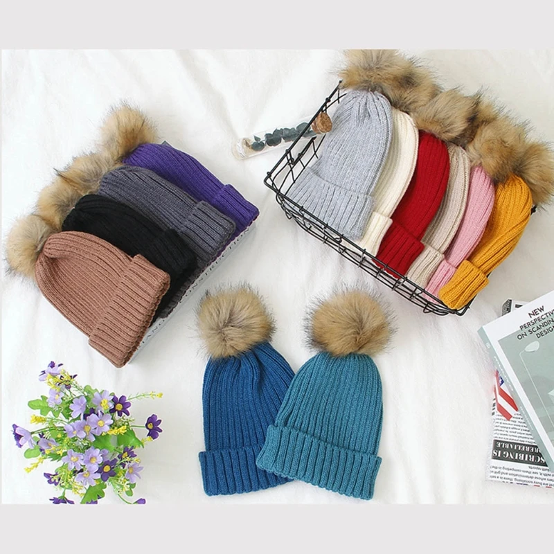 Winter Warm Baby Cap Fur Ball Pompom Beanies Children Girls Boys Knitted Solid Color Hemming Hat
Winter Warm Baby Cap Fur Ball Pompom Beanies Children Girls Boys Knitted Solid Color Hemming Hat