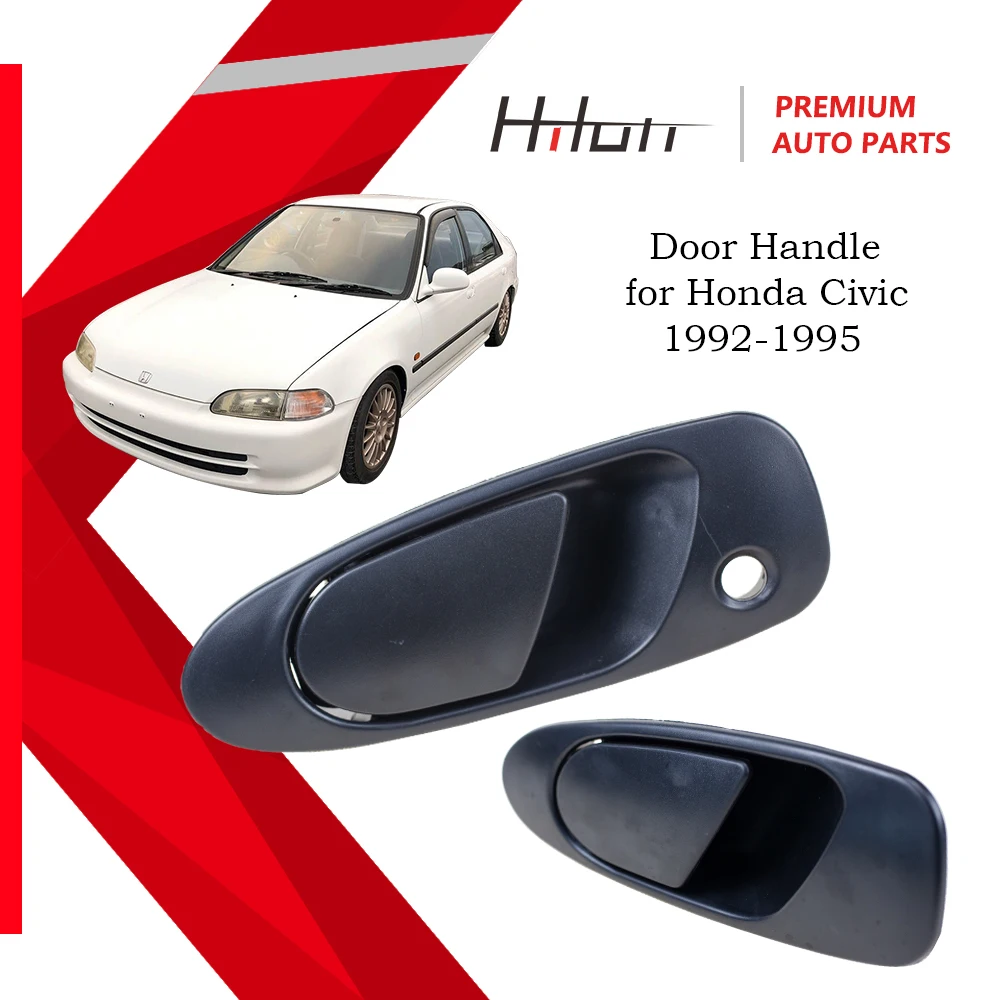 Внешняя Задняя ручка двери водителя совместимая с 1992-1995 Honda Civic 72680-SR4-J01Z Черная -