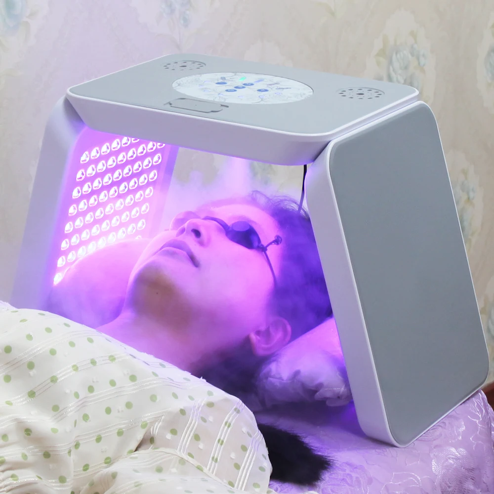 

7 Colors LED Light Therapy Acne Treatment Cold Nano Water Spray Skin Rejuvenation Anti-Wrinkle Facial Skin Care Lamp PDT Machine