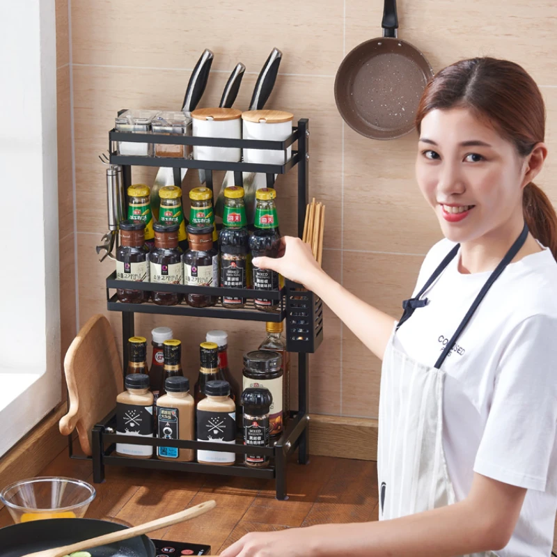 Strong load-bearing stainless steel kitchen shelf heightened bottom layer countertop condiment storage rack
Strong load-bearing stainless steel kitchen shelf heightened bottom layer countertop condiment storage rack