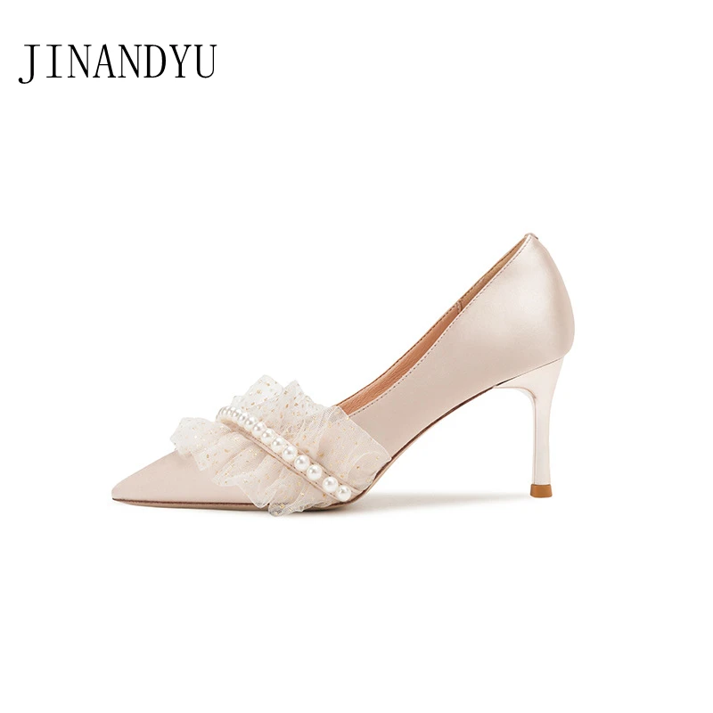 Pearl Lace Wedding Shoes Bride High Heels Women Shoes Pointed Toe Pumps Elegant Comfy Spring Autumn Woman Shoes Stiletto Heels
Pearl Lace Wedding Shoes Bride High Heels Women Shoes Pointed Toe Pumps Elegant Comfy Spring Autumn Woman Shoes Stiletto Heels