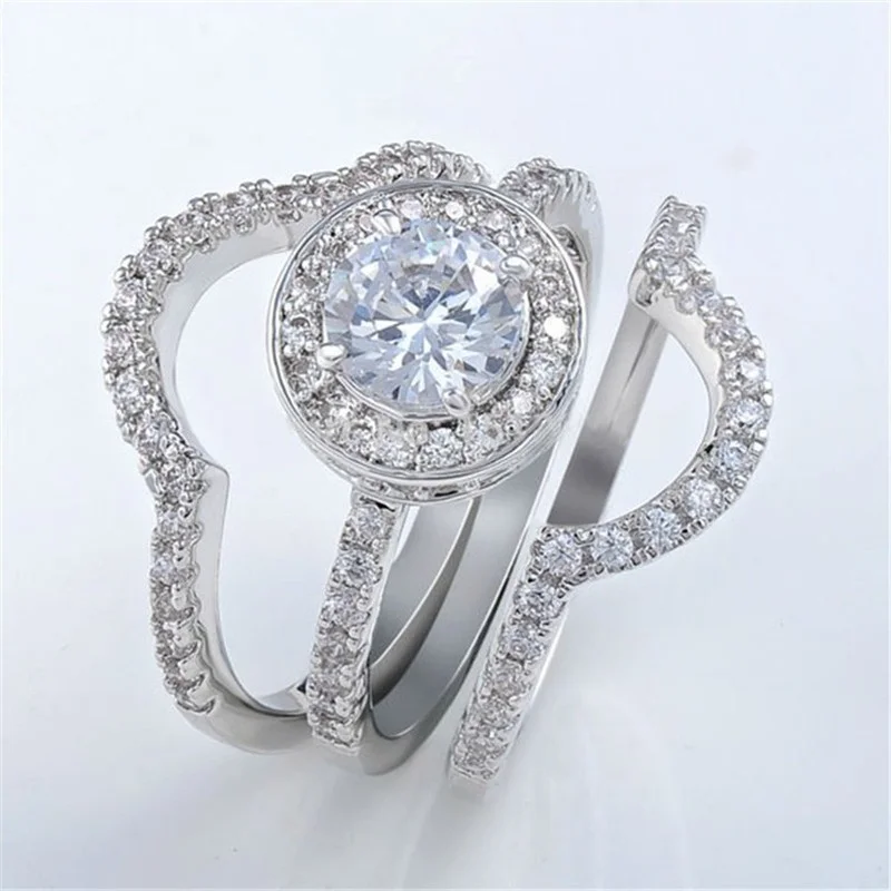 3 Pcs /Set Trendy White Round Shiny AAA CZ Rhinestone Crystal Ladies Wedding Ring for Women Party Engagement Jewelry Size 5-12
3 Pcs /Set Trendy White Round Shiny AAA CZ Rhinestone Crystal Ladies Wedding Ring for Women Party Engagement Jewelry Size 5-12