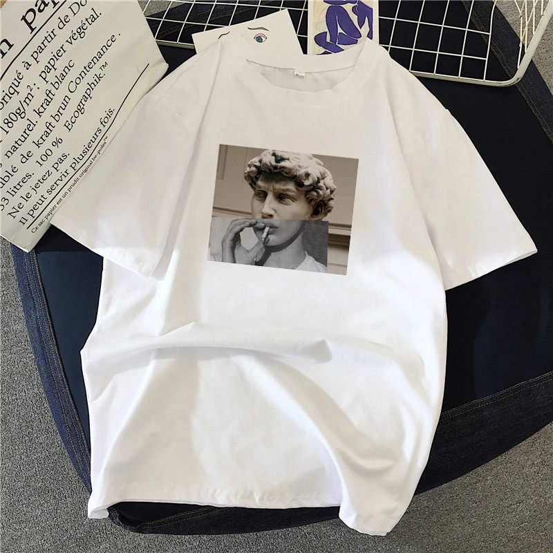 Camiseta feminina de 90s ulzzang harajuku gráfico engraçado desenho branco david impressão camiseta o pescoço casual camiseta fe
Camiseta feminina de 90s ulzzang harajuku gráfico engraçado desenho branco david impressão camiseta o pescoço casual camiseta fe