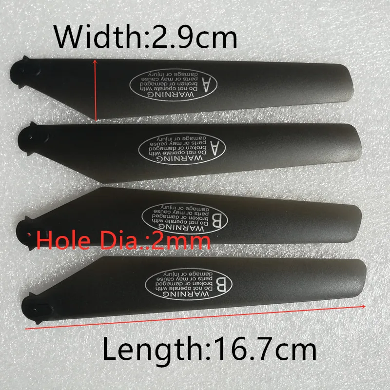 

Length 167mm 16.7cm 2mm Hole Main Blades Propellers Rotors For SY-8088-47/48 R/C Helicopters Airplane Toys Model Spare Parts