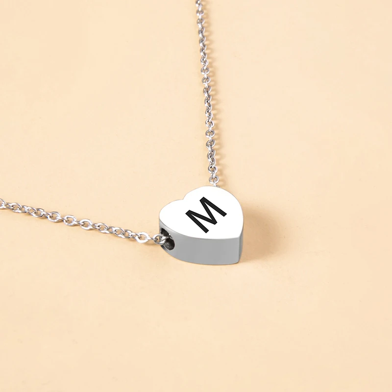 New Fashion Stainless Steel Heart Pendant Necklace 26 Initial Letter Name Clavicle Chain Choker For Women Minimalist Jewelry
New Fashion Stainless Steel Heart Pendant Necklace 26 Initial Letter Name Clavicle Chain Choker For Women Minimalist Jewelry