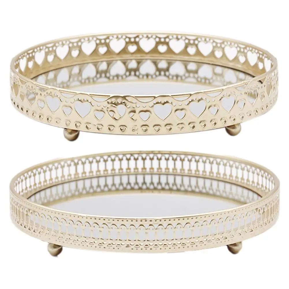 European-Style Glass Storage Tray Iron Delicate Glass Mirror Base Bedroom Desktop Jewelry Cosmetic Storage Tray Decorations
European-Style Glass Storage Tray Iron Delicate Glass Mirror Base Bedroom Desktop Jewelry Cosmetic Storage Tray Decorations