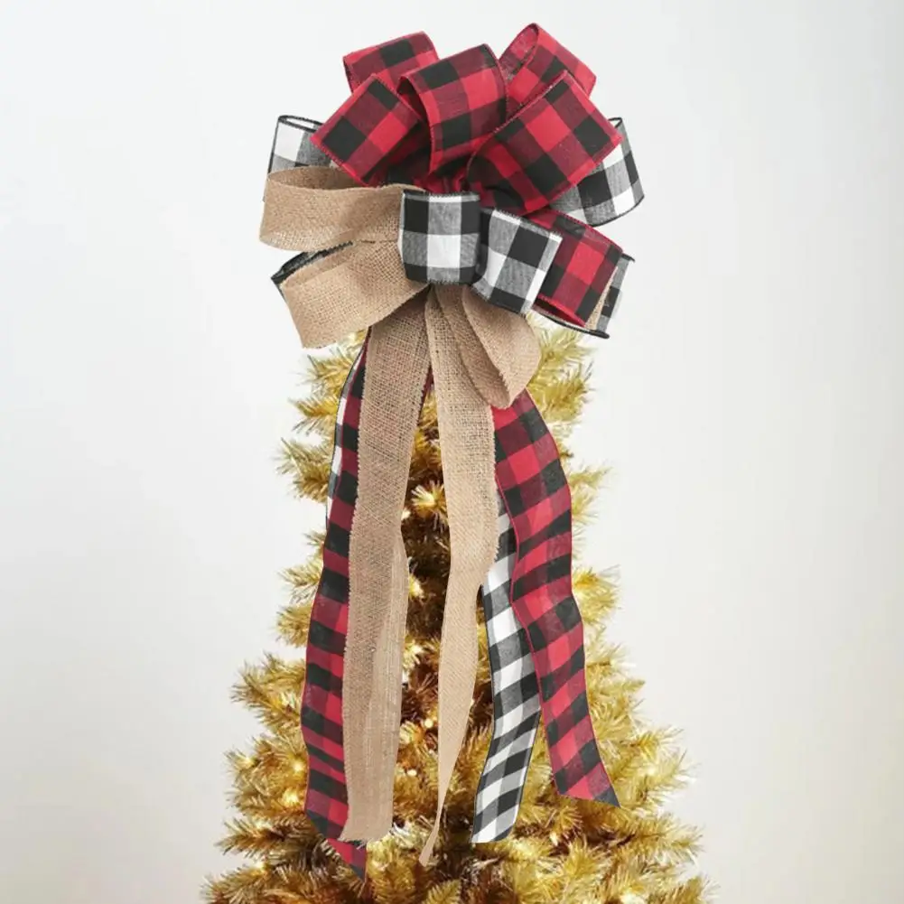 Polyester Buffalo Plaid Christmas Tree Topper Bowkont Bowknot Decor Fine Workmanship Widely Usage Festival Accessories
Polyester Buffalo Plaid Christmas Tree Topper Bowkont Bowknot Decor Fine Workmanship Widely Usage Festival Accessories