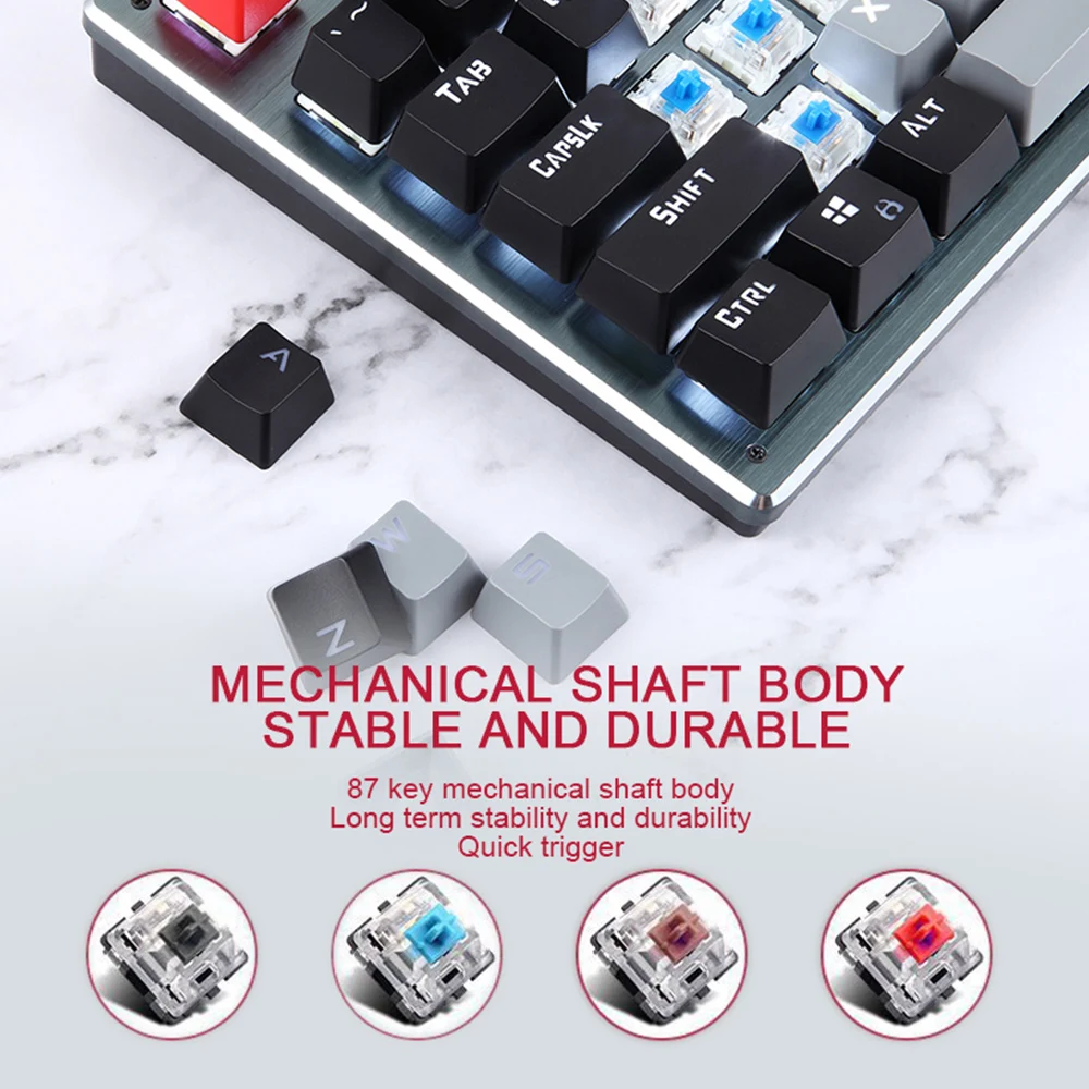 87 Key Bluetooth Mechanical Keyboard Wired Wireless Personality Lighting Bluetooth 3 Mode Phablet Computer Game Keyboard
87 Key Bluetooth Mechanical Keyboard Wired Wireless Personality Lighting Bluetooth 3 Mode Phablet Computer Game Keyboard