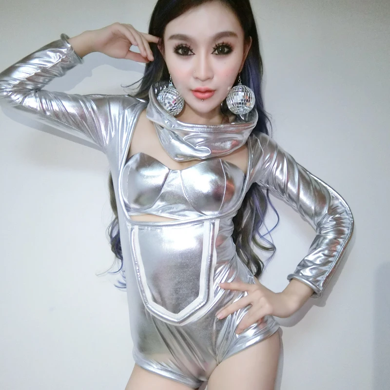 Nightclub Bar Dj Ds Costumes New Female Singer Stage Performance Clothes Silver Bodysuit Ladies Party Celebrate Jumpsuit DWY2154 
Nightclub Bar Dj Ds Costumes New Female Singer Stage Performance Clothes Silver Bodysuit Ladies Party Celebrate Jumpsuit DWY2154