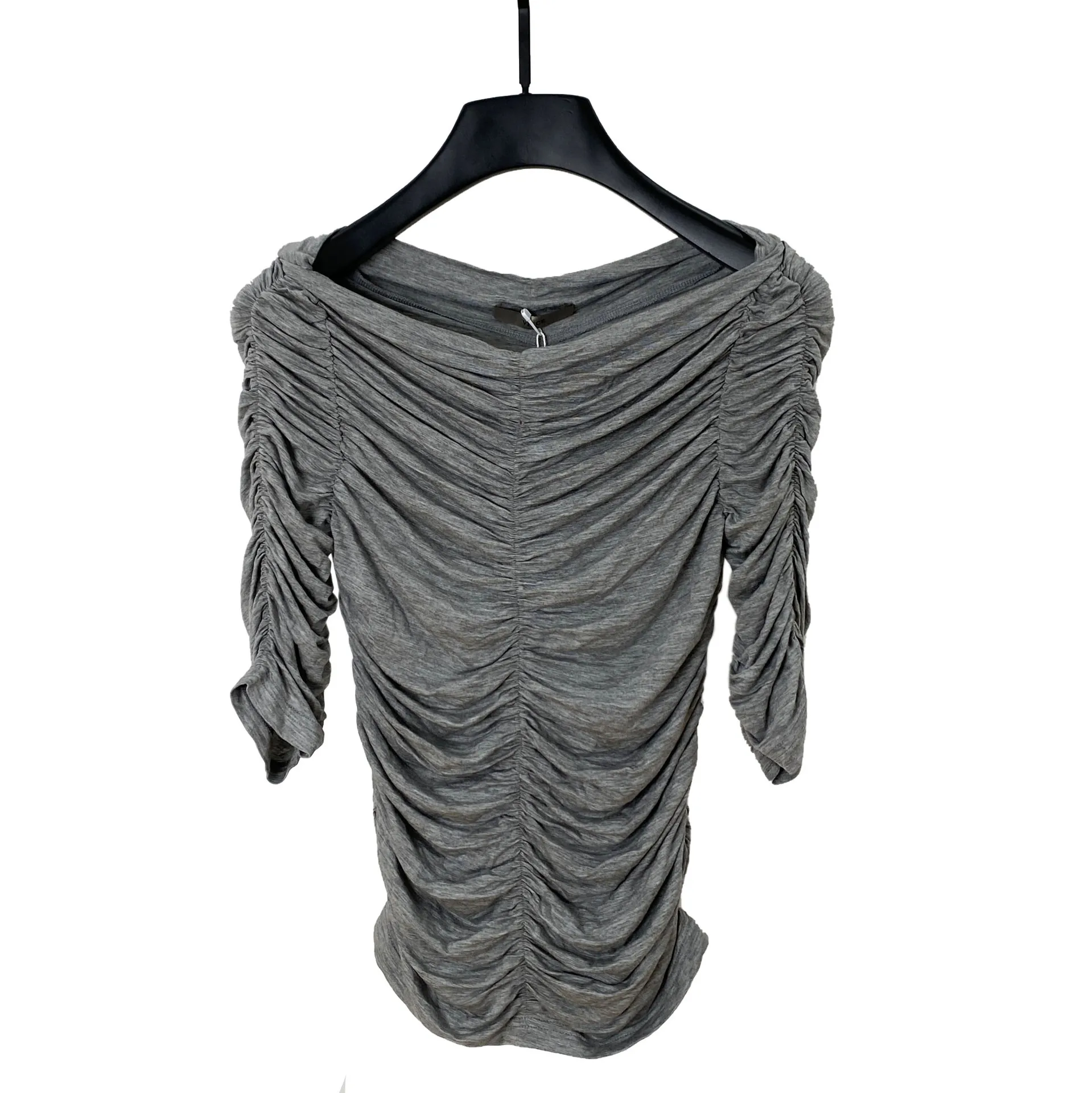 women's slim top 2021 slash collar strapless T-shirt pure color half sleeve fold plait t-shirts wholesale
women's slim top 2021 slash collar strapless T-shirt pure color half sleeve fold plait t-shirts wholesale