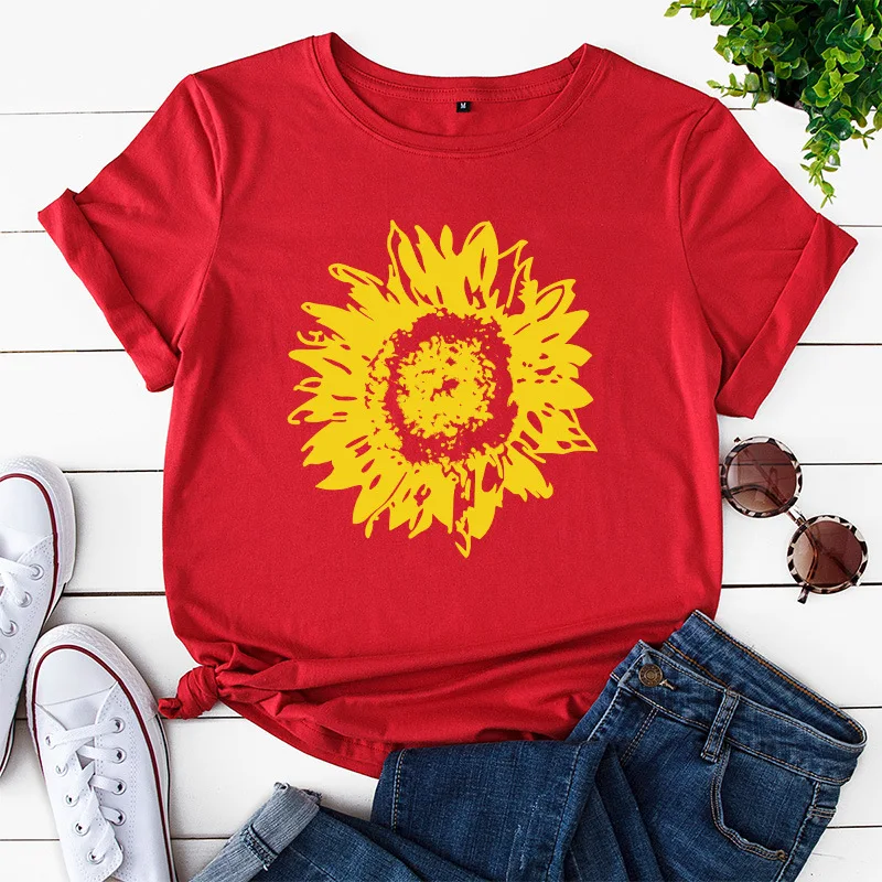 Golden Sunflower Print Women T Shirt Short Sleeve O Neck Loose Women Tshirt Ladies Fashion Tee Shirt Tops Clothes Mujer
Golden Sunflower Print Women T Shirt Short Sleeve O Neck Loose Women Tshirt Ladies Fashion Tee Shirt Tops Clothes Mujer