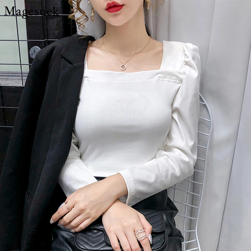 Autumn Vintage Cotton White Blouse Women Puff Sleeve Off-Shoulder Shirts Women Square Collar Korean Office Elegant Blouse 11209
Autumn Vintage Cotton White Blouse Women Puff Sleeve Off-Shoulder Shirts Women Square Collar Korean Office Elegant Blouse 11209