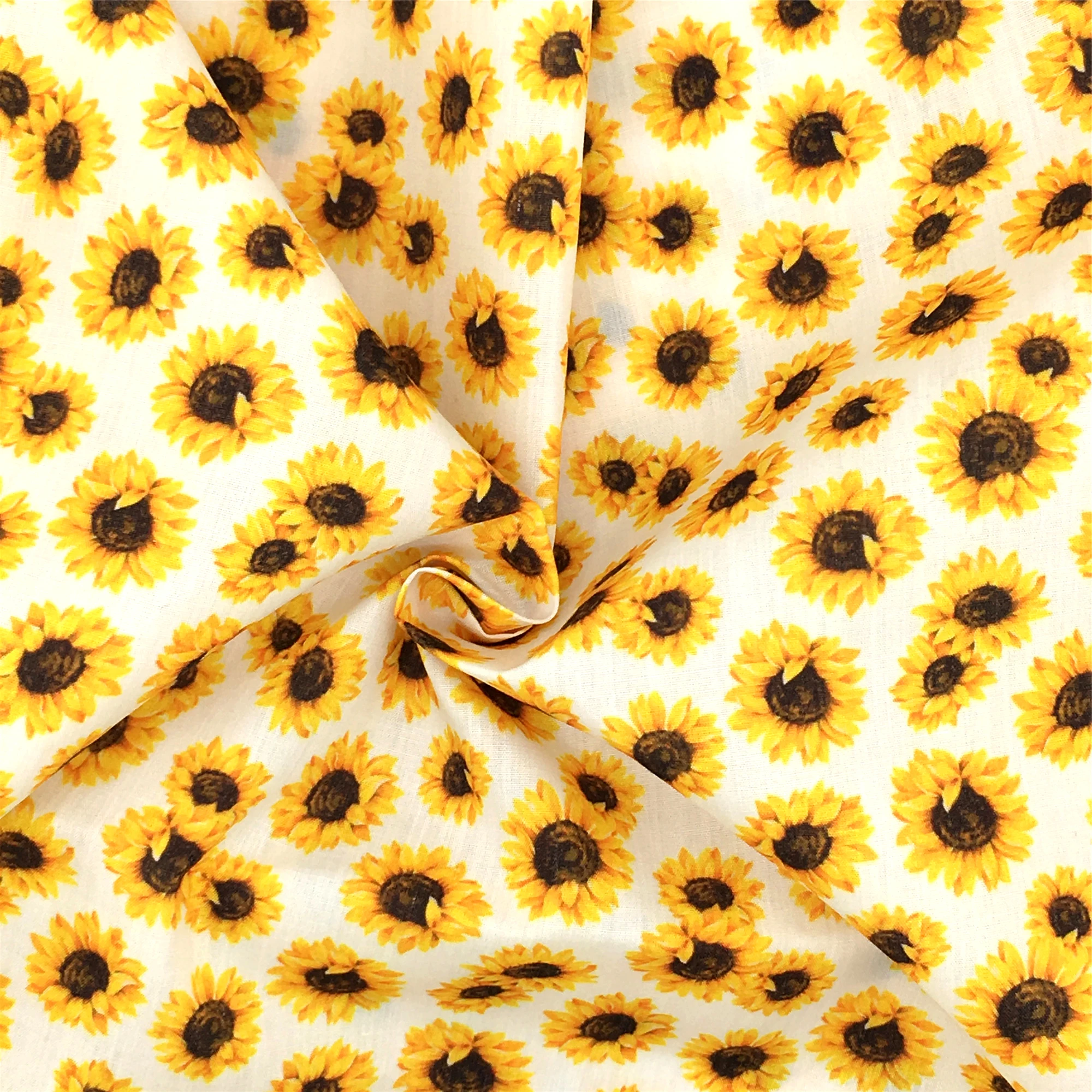 Подсолнечное желтое платье с цветочным рисунком 50*145 см 100% натуральный хлопок