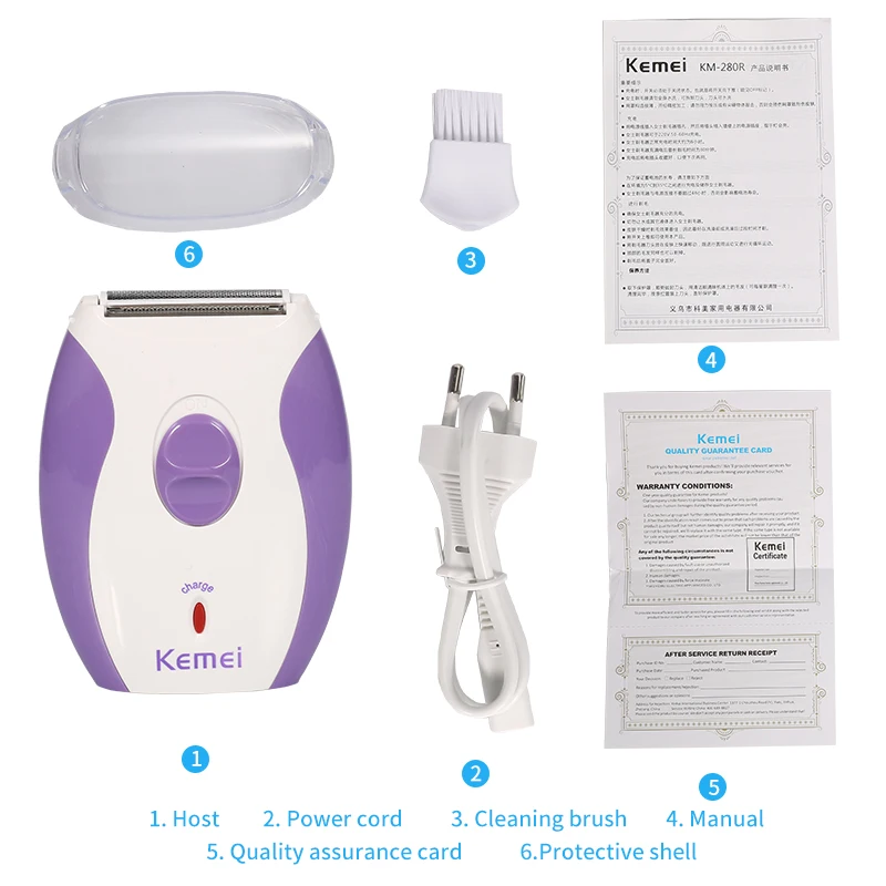 Kemei-280R Rechargeable Electric Epilator for Women Razor Face Body Wool Epilator Shaver for Women
Kemei-280R Rechargeable Electric Epilator for Women Razor Face Body Wool Epilator Shaver for Women