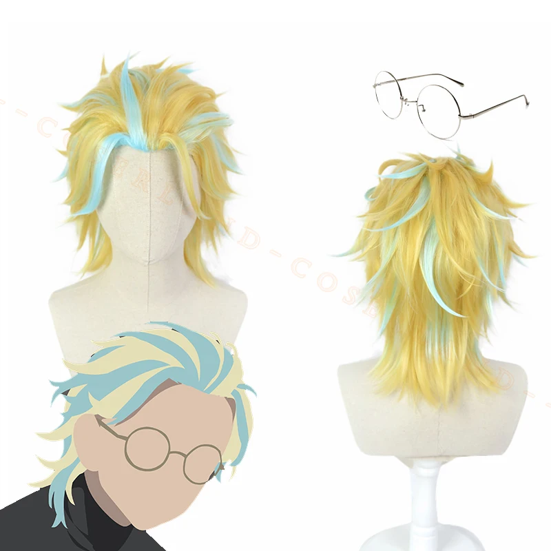 Rindo Haitani Cosplay Blond Wig with Light Blue Streaks Tokyo Revengers Tenjiku Eye Glasses Synthetic Fiber Hair Halloween Props
Rindo Haitani Cosplay Blond Wig with Light Blue Streaks Tokyo Revengers Tenjiku Eye Glasses Synthetic Fiber Hair Halloween Props