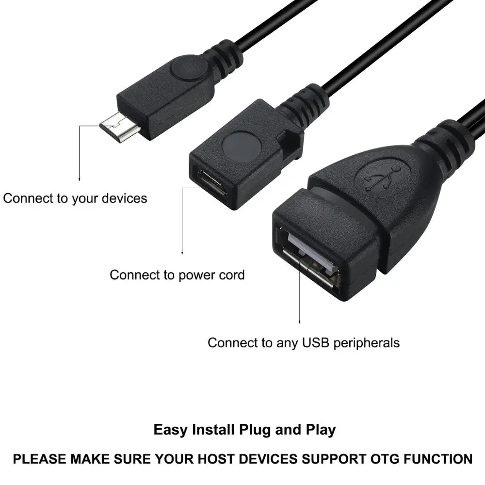 iplay Micro USB to USB Port Adapter (OTG Cable + Power Cable) for Streaming Sticks, Media Devices, Android Phone Tablet - 2
iplay Micro USB to USB Port Adapter (OTG Cable + Power Cable) for Streaming Sticks, Media Devices, Android Phone Tablet - 2