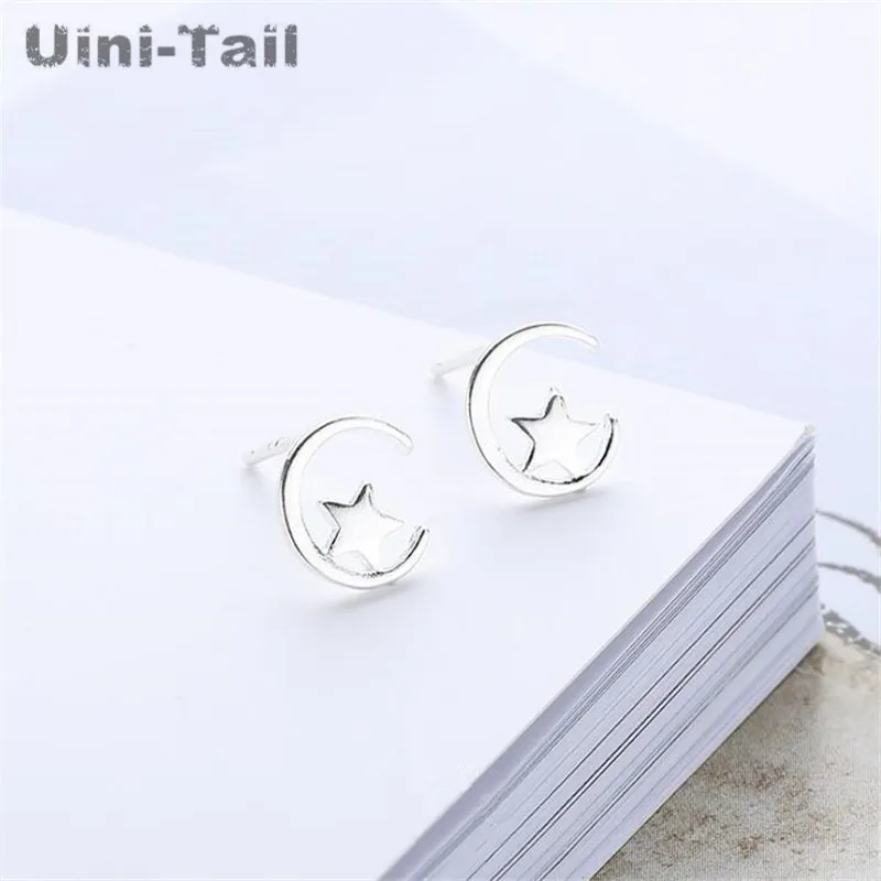 Uini-Tail hot new 925 sterling silver moon hollow five-pointed star earrings fashion trend sweet and lovely star moon earrings
Uini-Tail hot new 925 sterling silver moon hollow five-pointed star earrings fashion trend sweet and lovely star moon earrings