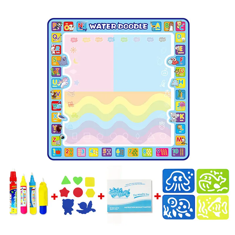 Kids Early Education Drawing Carpet 100x100cm Magic Water Drawing Mat Doodle Mat & 4 Drawing Pens & 1 Stamps Set Painting Board
Kids Early Education Drawing Carpet 100x100cm Magic Water Drawing Mat Doodle Mat & 4 Drawing Pens & 1 Stamps Set Painting Board
