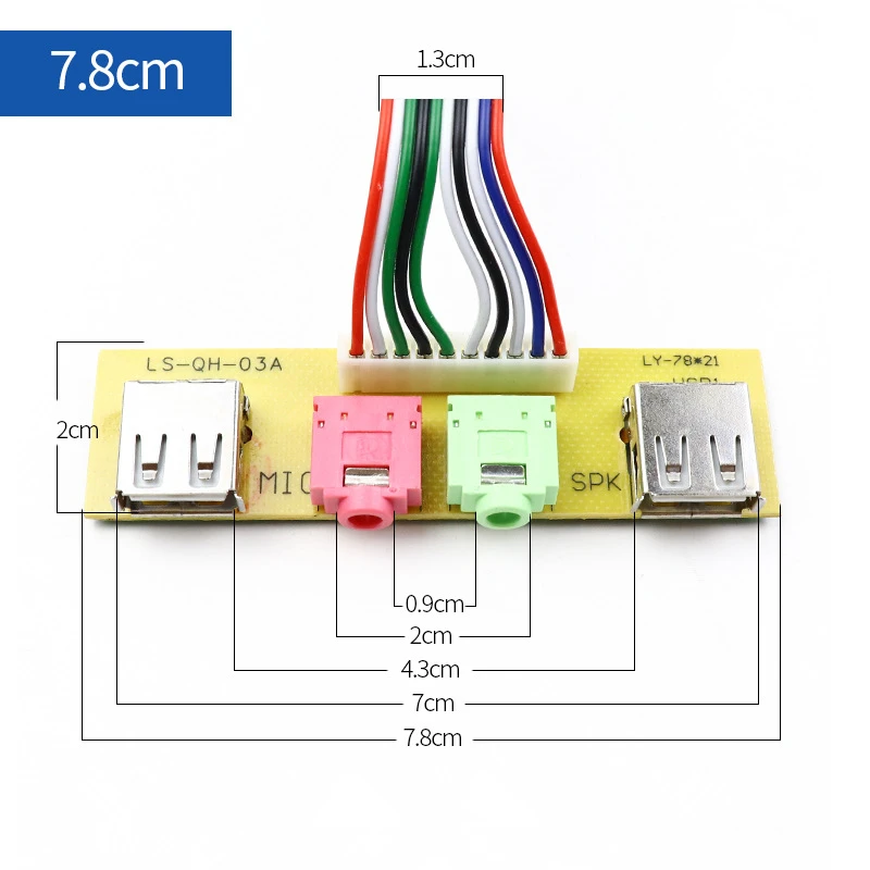 7 8 см 65 ПК Компьютерные кабели и разъемы Чехол передняя панель USB/аудио Передняя USB