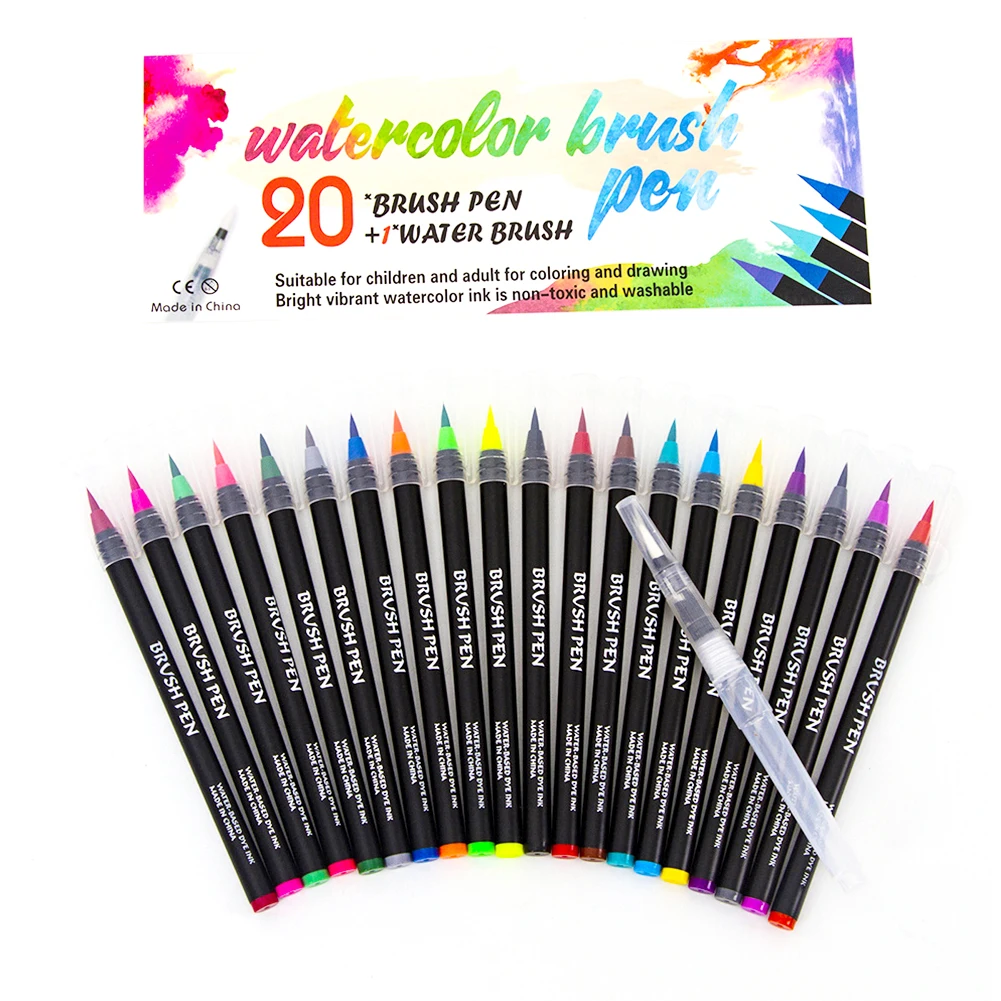 20 Colors Markers Dual Tip Fineliner Drawing Soft Brush Double-headed Watercolor Pen Student Graffiti Coloring Pens
20 Colors Markers Dual Tip Fineliner Drawing Soft Brush Double-headed Watercolor Pen Student Graffiti Coloring Pens